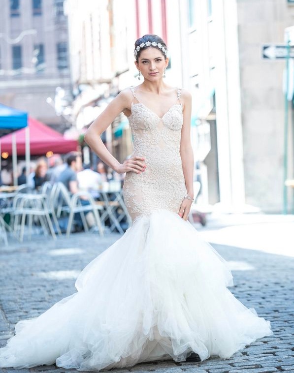 Bride in Wedding Dress Outside